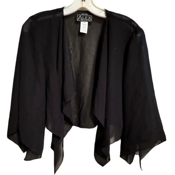 Alex Evenings Black Sheer Cover-Up - Picture 1 of 6